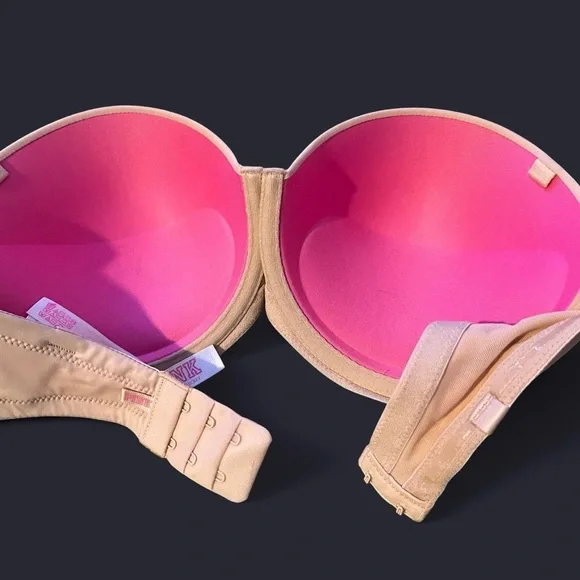 Victoria’s Secret PINK ⭐️ Nude Wear Everywhere Strapless Push-Up Bra - Picture 2 of 6